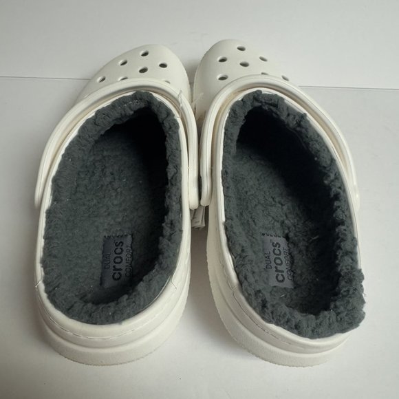 Crocs Womens Classic Lined Clog White Size 11 - Picture 4 of 6